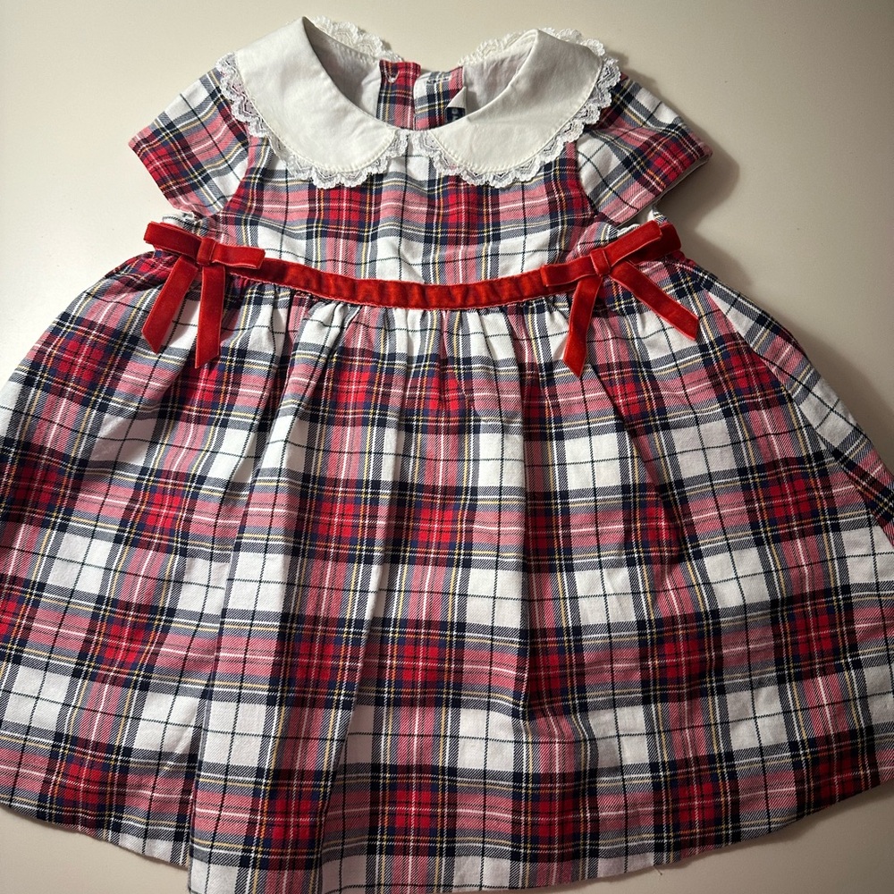 Janie and Jack Red Plaid Kids Formal Dress
